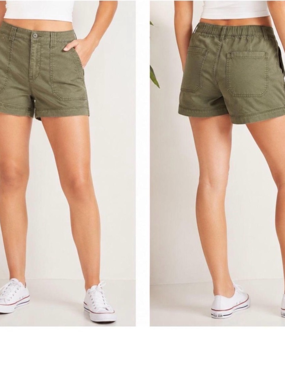 Olive Green Women's Utility Shorts